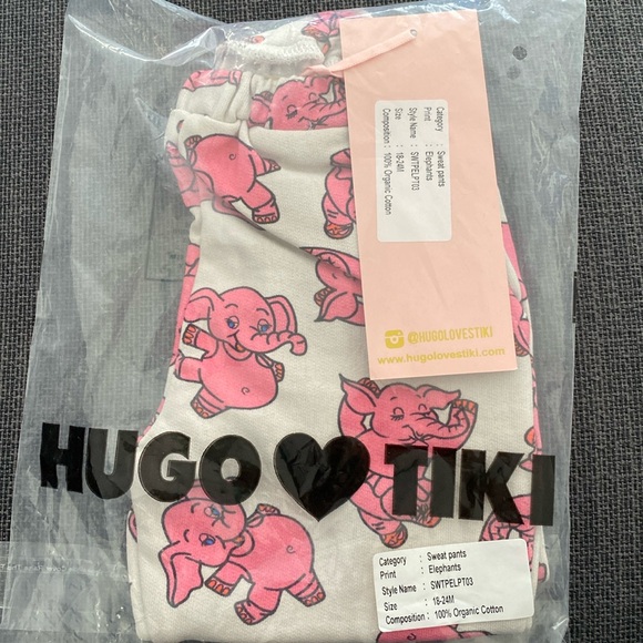 Hugo Loves Tiki Pink Elephant Sweatpants NWT - Picture 3 of 5